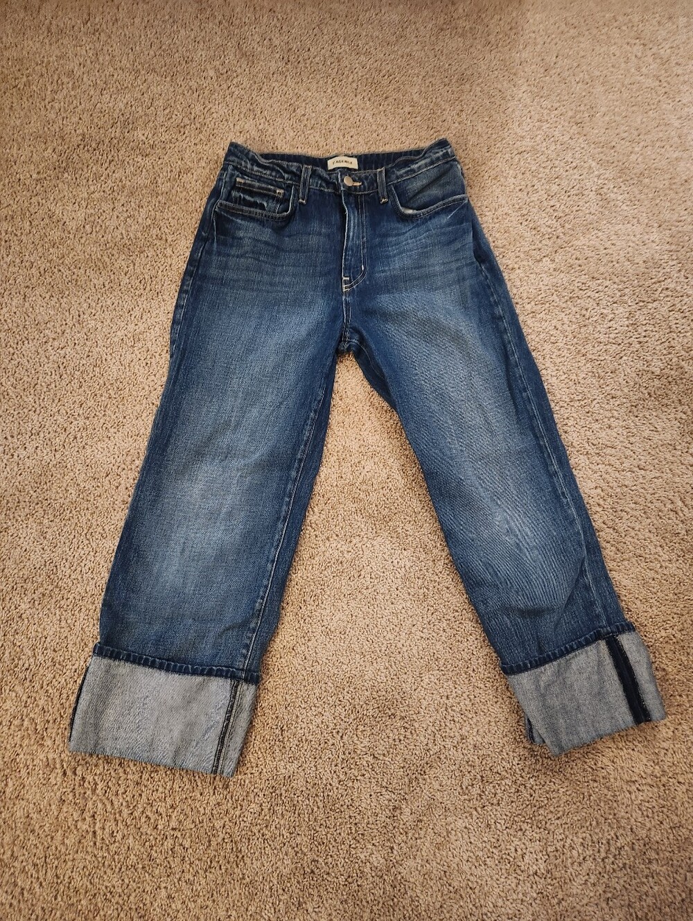 L'Agence Classic Womens Blue Cuffed Jeans